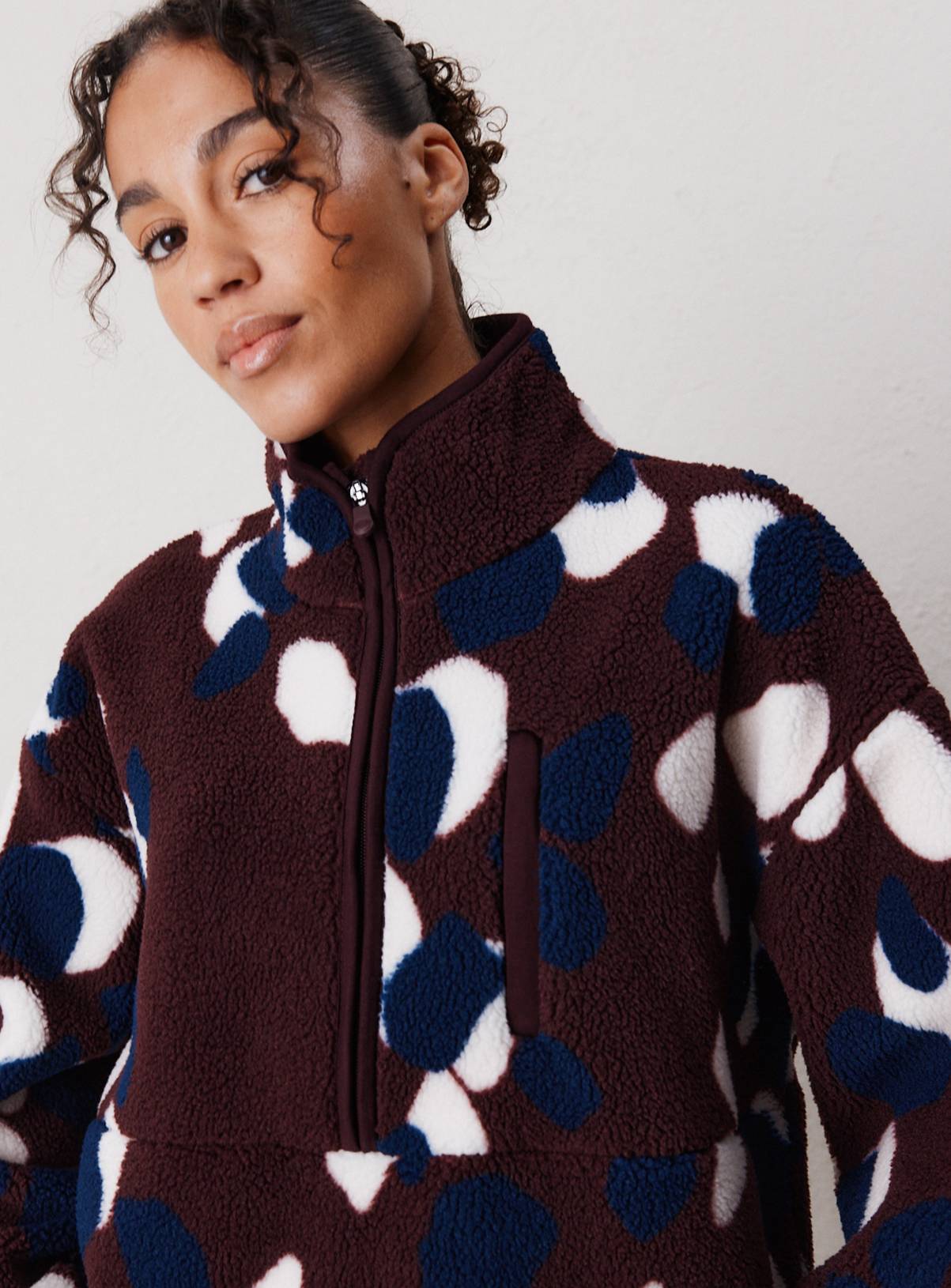 REAKTIV Printed Borg Half Zip Jacket L - Image 2